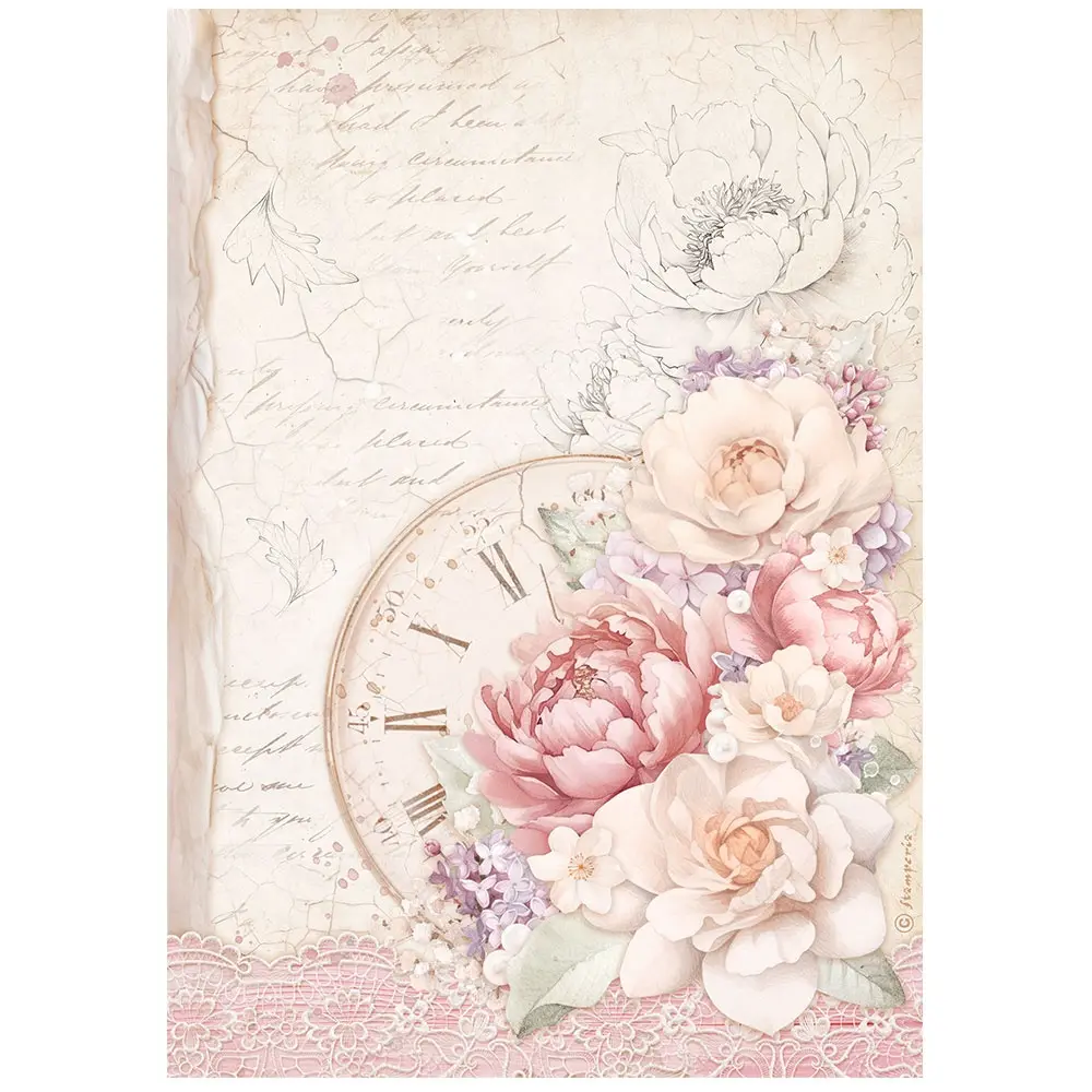 PACK 6 UD PAPEL DE ARROZ STAMPERIA ROMANCE FOR EVER