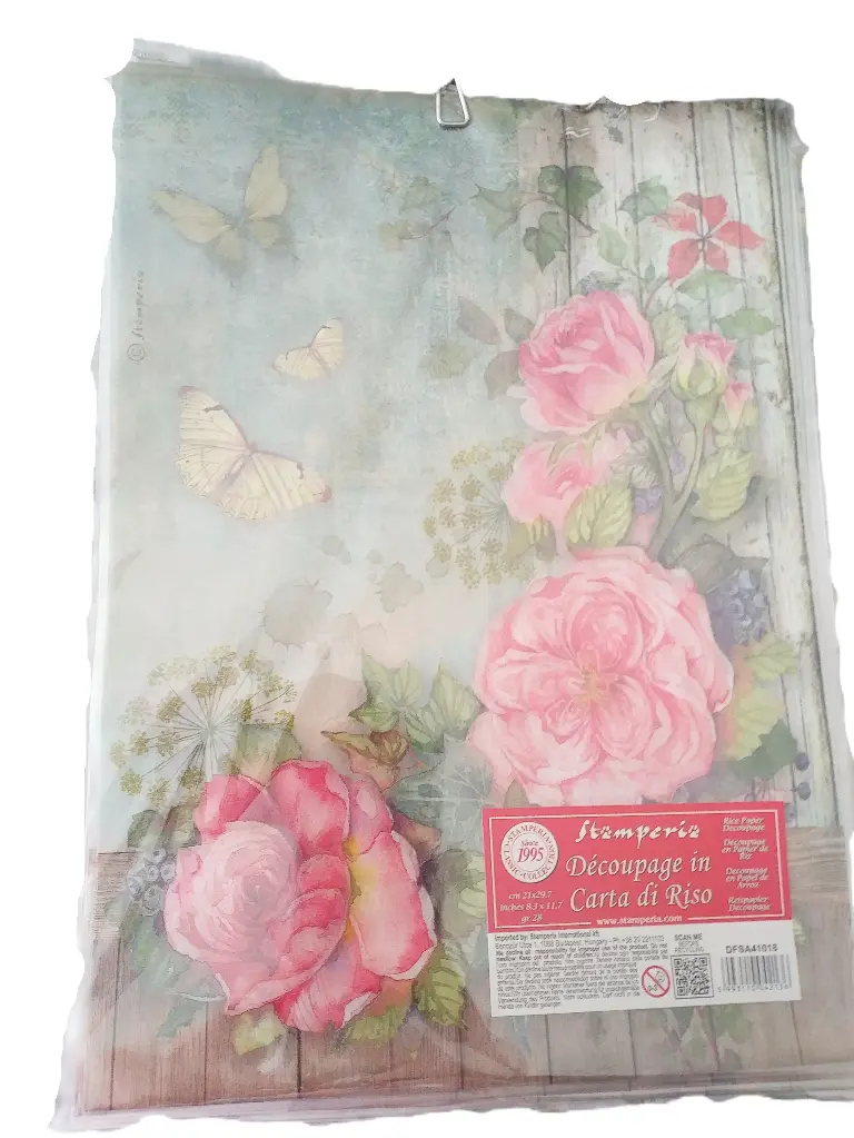PAPEL DE ARROZ A4 FLOWER CORNER