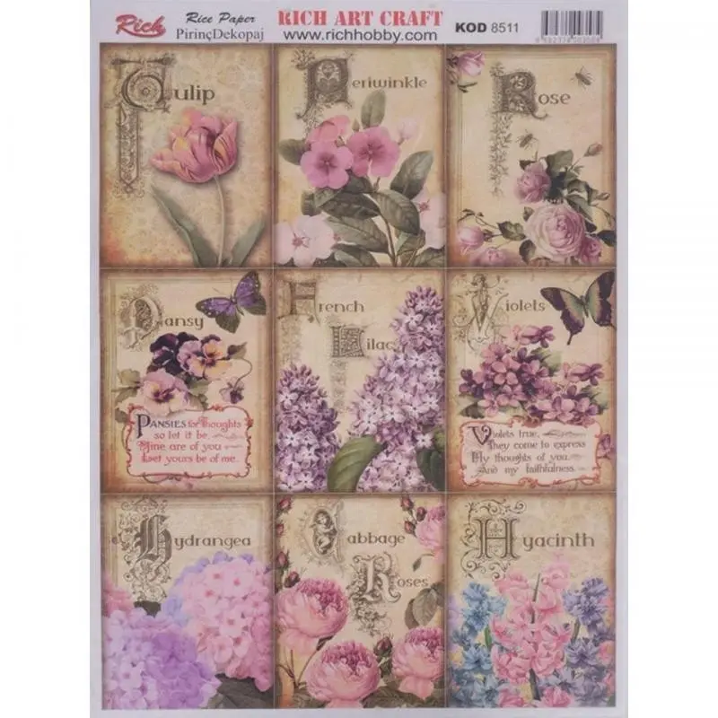 PAPEL DE ARROZ A3 RICH FLORES