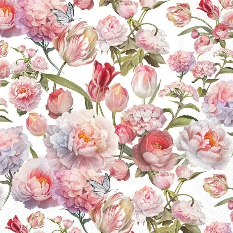 SERVILLETA ROSES AND TULIPS