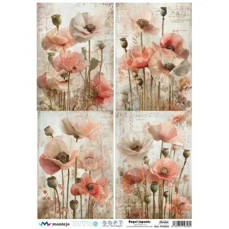 PAPEL JAPONES AMAPOLAS 30X41