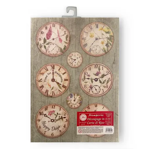 PAPEL DE ARROZ A4 CREATE HAPPINESS RELOJES