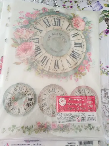 PAPEL DE ARROZ A4 HOUSE OF ROSES CLOCK
