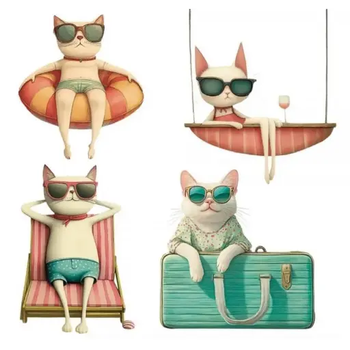 TRANSFER TEXTIL CAT SUMMER