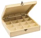 Caja madera 16 compartimentos